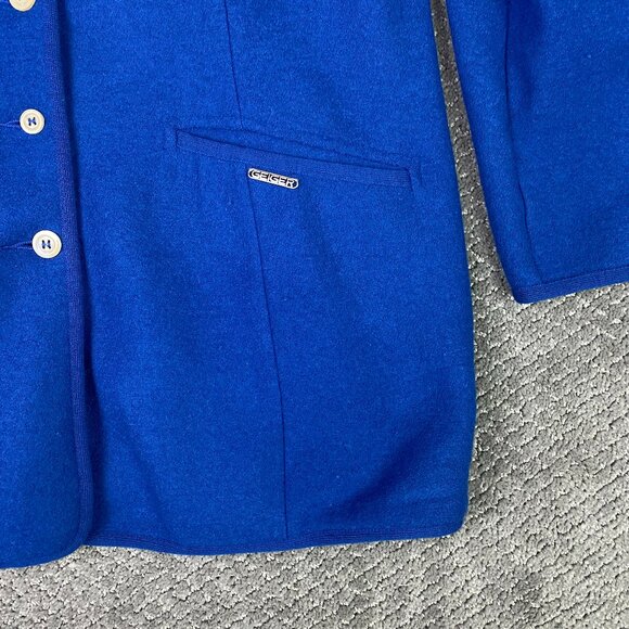 Geiger Cardigan Sweater Jacket Women's 42 Blue Wool Buttons Collection Austria - Picture 3 of 16